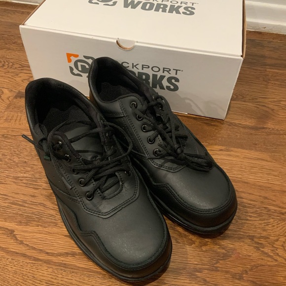 NWB rockport works black men’s work shoes size 9m - Picture 3 of 9